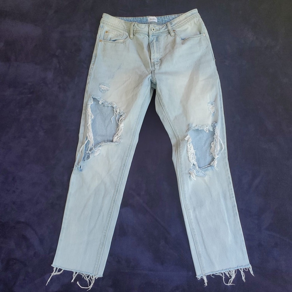 Special A Brand Light Wash Distressed Ripped Raw Hem Jeans Size 5